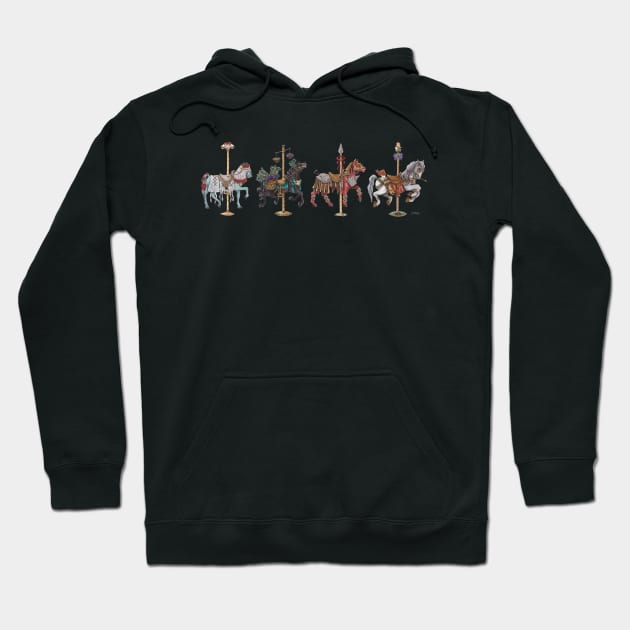 Four Carousel Horses of the Apocalypse Horizontal Hoodie by catherold